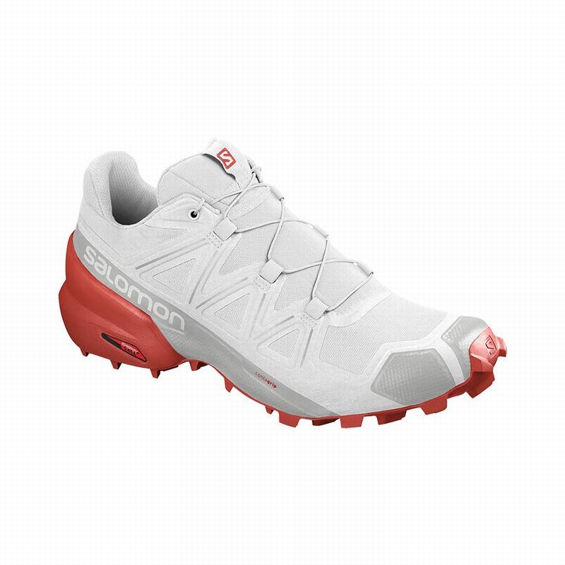 SALOMON SPEEDCROSS 5 Philippines - Men's Trail Running Shoes - White/Red | 536102-ZNX